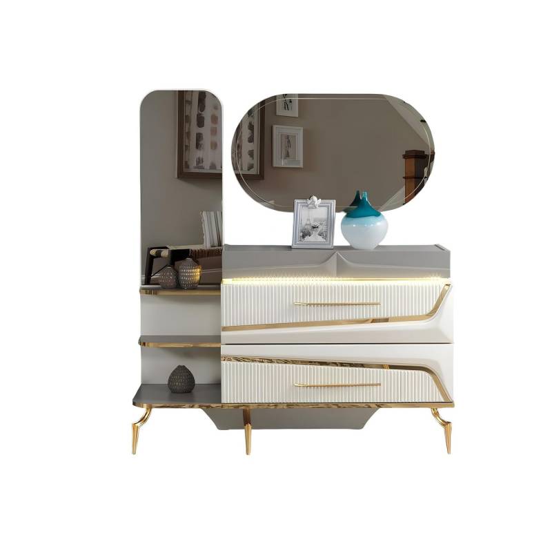 Xlmoebel Schminktisch Luxuriöser Weißer Holzmöbel Schrank mit modernem Design für das (Kommode 4069943233605(Celmo), Hergestellt in Europa von Xlmoebel