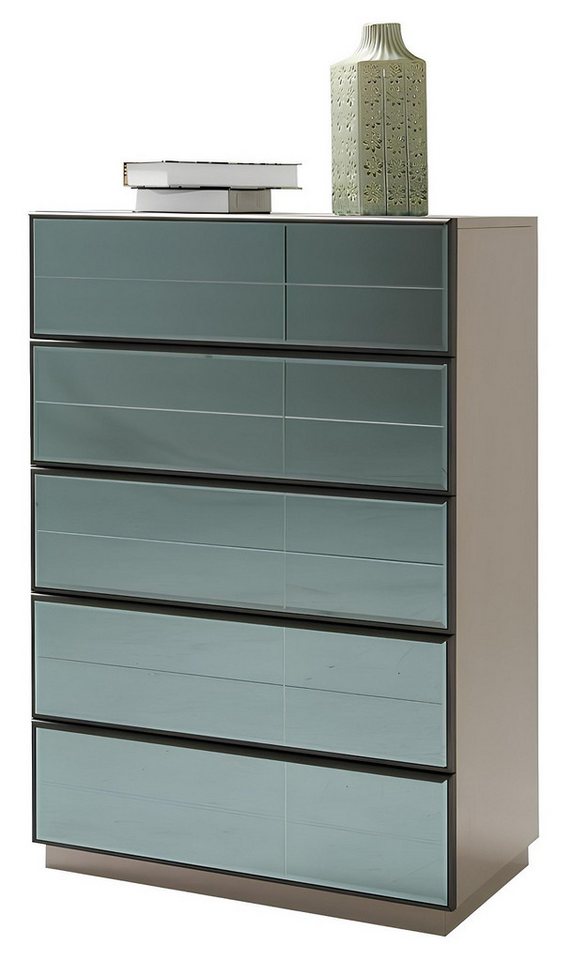 Xlmoebel Kommode Luxuriöses Design Spiegelkommode mit grauem Hochschrank und Sideboard (Kommode), Hergestellt in Europa von Xlmoebel