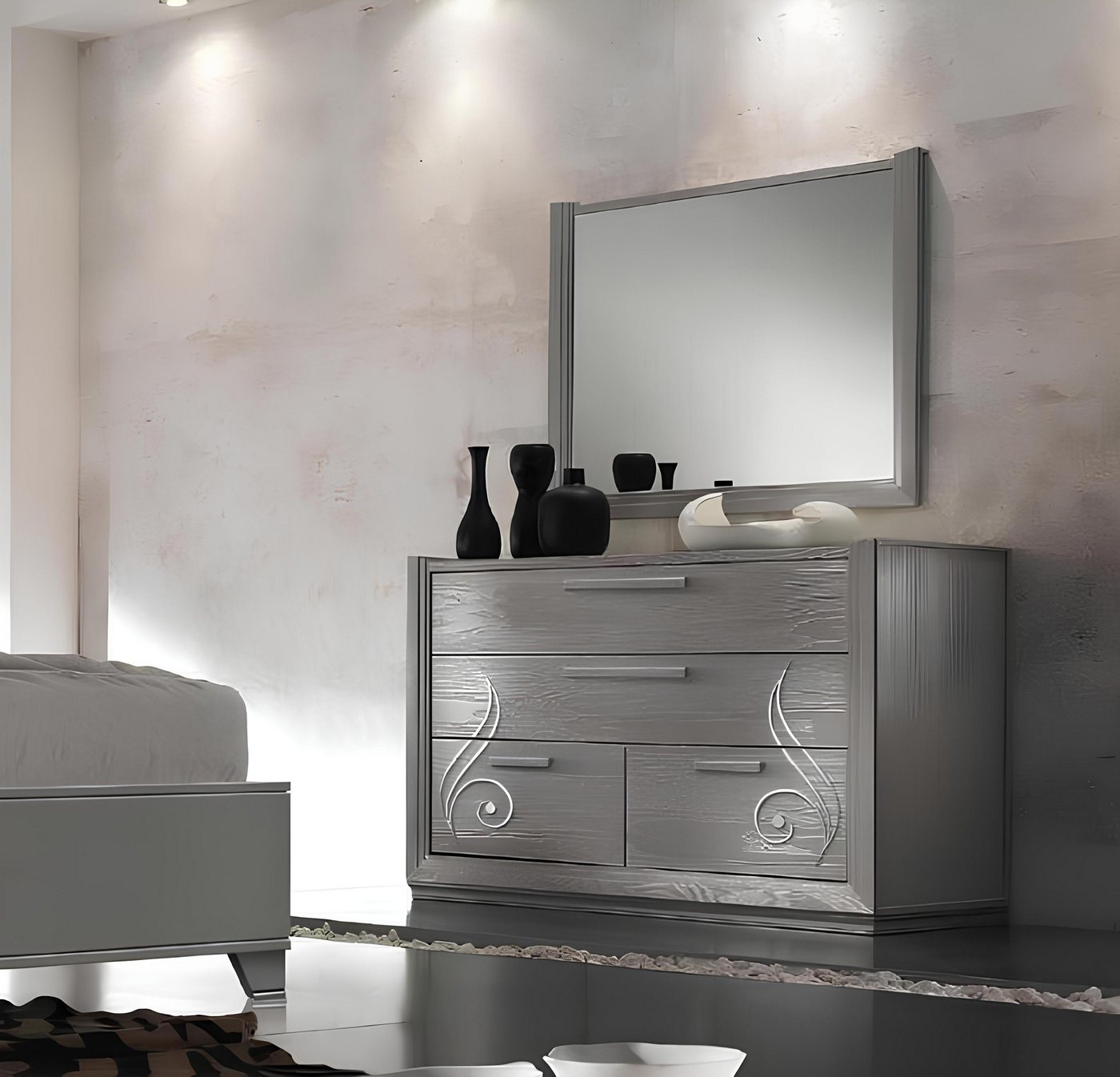 Xlmoebel Kommode Luxuriöses Möbelset bestehend aus einer Kommode, einem Spiegelschrank, (Set 2tlg.Kommode + Spiegel), Hergestellt in Italy von Xlmoebel