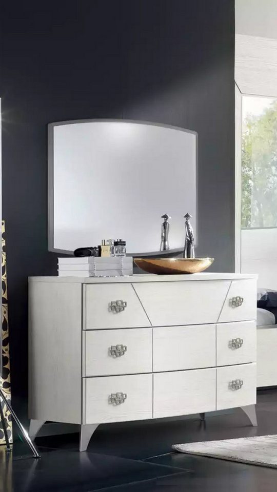 Xlmoebel Schubkastenkommode Luxuriöses weißes Schlafzimmermöbel-Set mit Kommode und Spiegel (2 St., 2tlg.Schlafzimmer Set(Kommode + Spiegel), Hergestellt in Europa von Xlmoebel