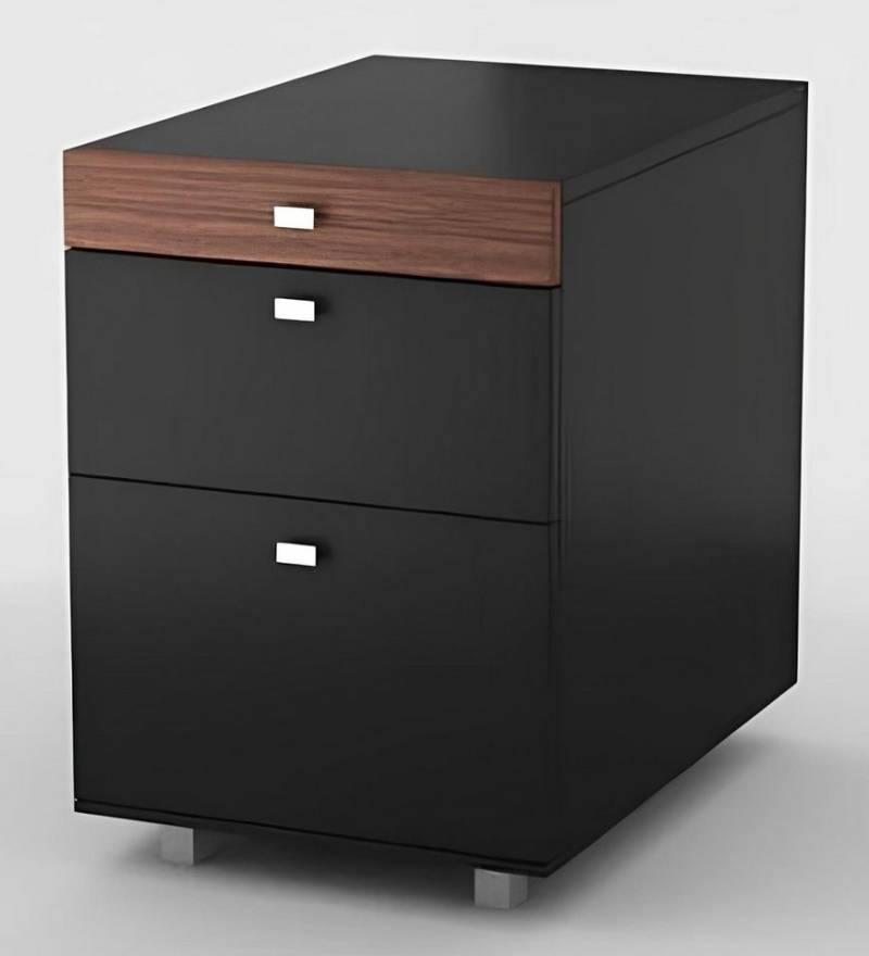 Xlmoebel Rollcontainer Moderne schwarze Schubladenkommode - Luxuriöse Büroeinrichtung, (1 St., Kommode), Hergestellt in Europa von Xlmoebel