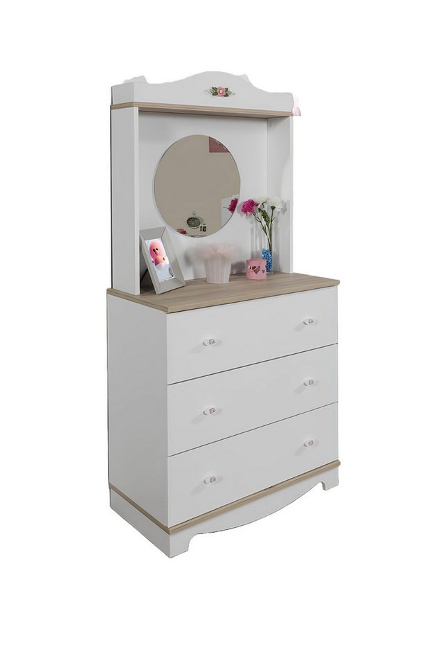 Xlmoebel Schminkschrank Neue Konsole mit Spiegel für Jugendzimmer und Schlafzimmermöbel (Kommode mit Spiegel) Hergestellt in Europa von Xlmoebel