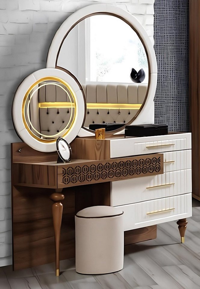 Xlmoebel Schminktisch Neue Möbelgruppe aus Holz mit Spiegel-Kommode für das Schlafzimmer (Kommode mit Spiegel), Hergestellt in Europa von Xlmoebel