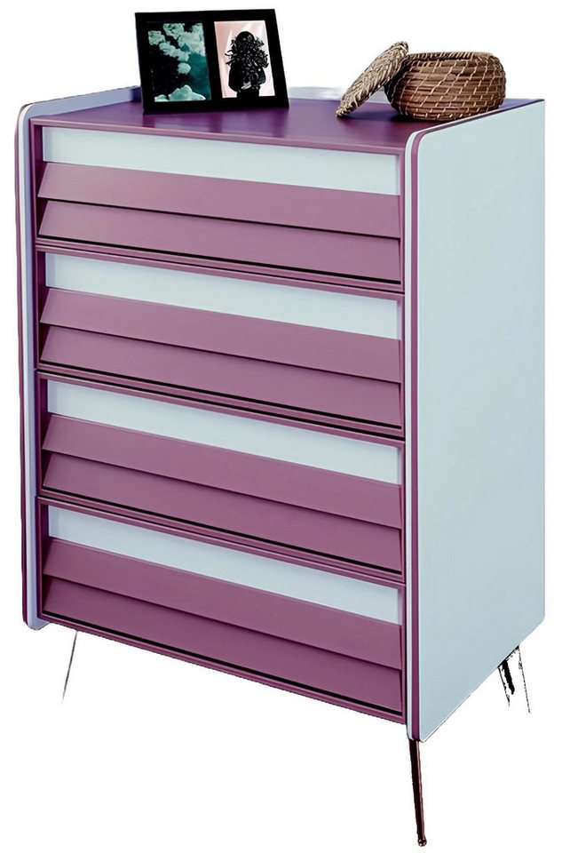 Xlmoebel Schubkastenkommode Neue rosa Kinderzimmerkommode aus Holz mit Spiegel - Möbel Schrank (Kommode + Spiegel), Hergestellt in Europa von Xlmoebel