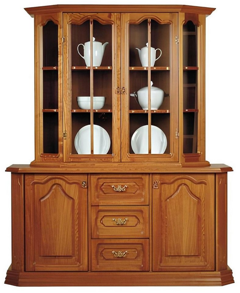 Xlmoebel Glasvitrine Schrank aus Glas und Holz mit Anrichte Kommode und Vitrine (Vitrine) Hergestellt in Europa von Xlmoebel