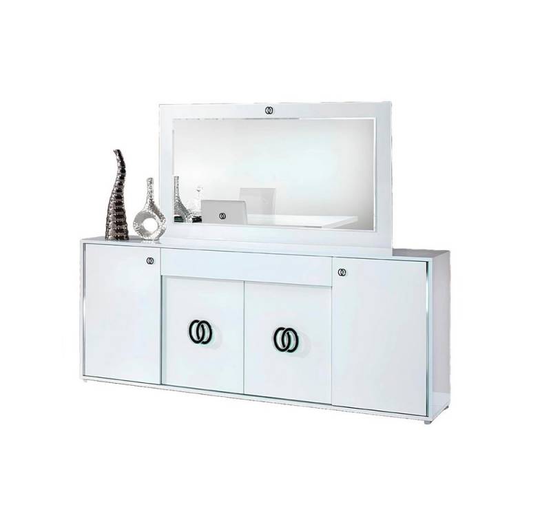 Xlmoebel Kommode Satz Schrank Spiegel Schrank Designer Möbel Holz Hochglanz Groß Luxus (Set Kommode+Spiegel), Hergestellt in Europa von Xlmoebel