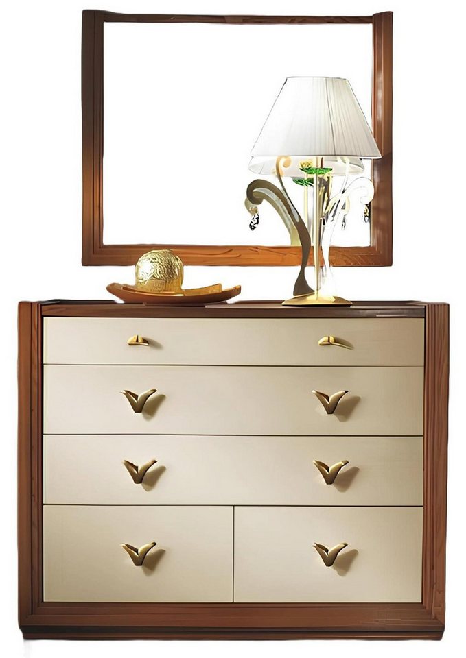 Xlmoebel Schubkastenkommode Schubladenkommode mit Spiegel und Konsolentisch aus Holz (Set 2tlg.Kommode + Spiegel), Hergestellt in Europa von Xlmoebel