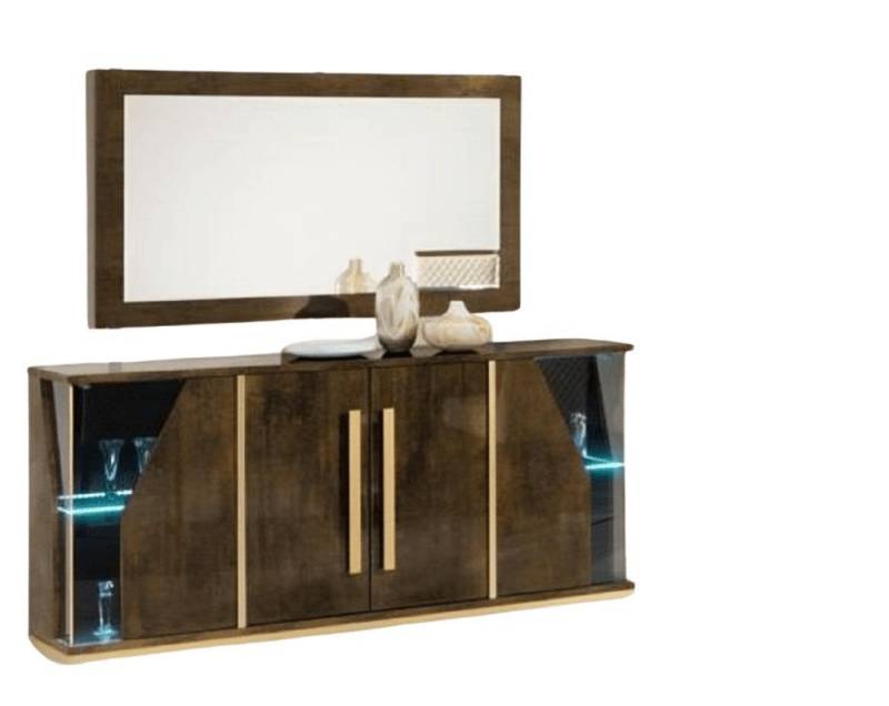 Xlmoebel Sideboard Set Kommode Spiegel Designer Schrank Holz Hochglanz xxl Luxus (1 St., Kommode + Spiegel), Hergestellt in Europa von Xlmoebel