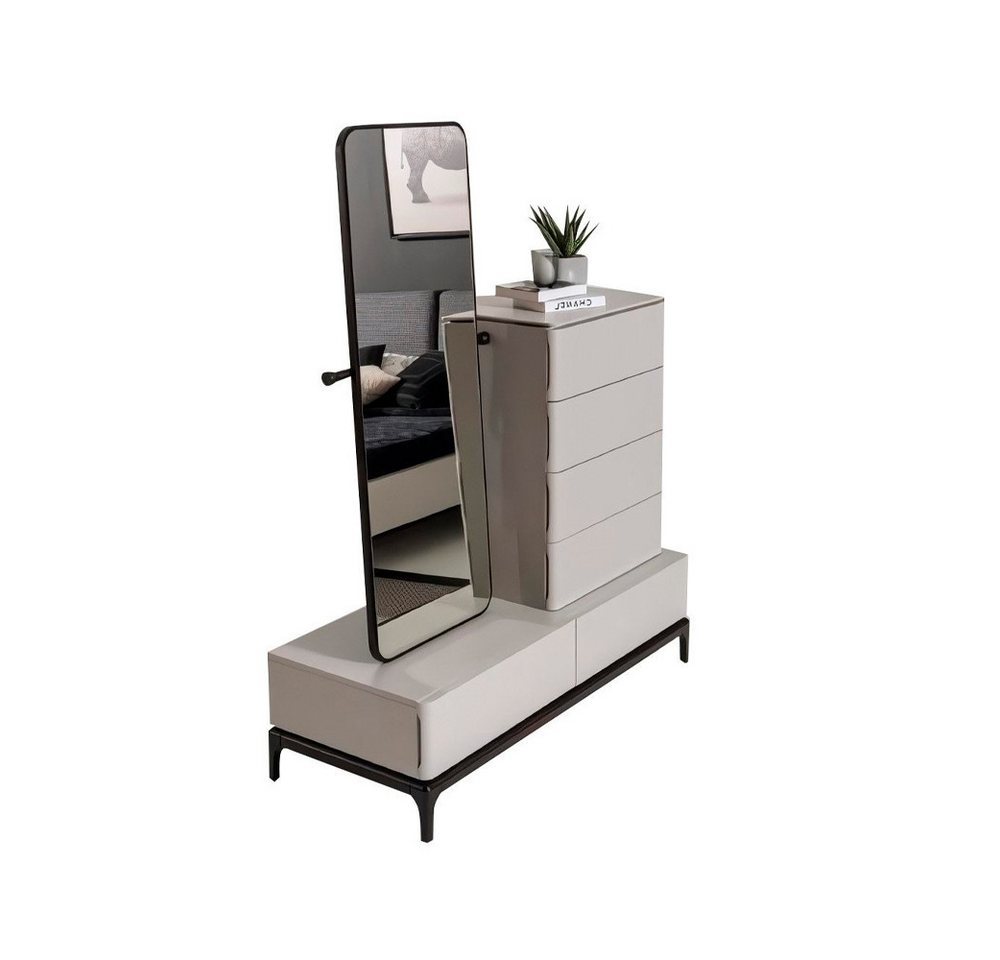 Xlmoebel Schminktisch Set Kommode mit Spiegel Kommoden Wohnzimmer Holz Still Modern weiß (Kommode mit Spiegel), Hergestellt in Europa von Xlmoebel