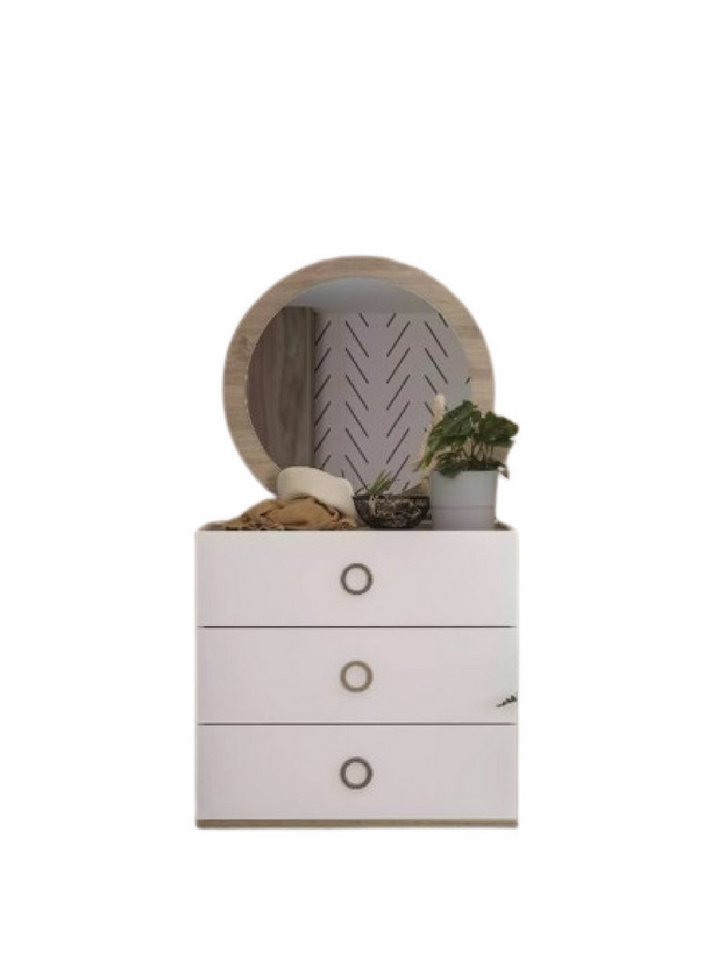 Xlmoebel Schminkschrank Set Schrank für Schlafzimmer aus weißem Holz mit Spiegel und Kommoden (2-St., Schminkschrank + Spiegel) Hergestellt in Europa von Xlmoebel