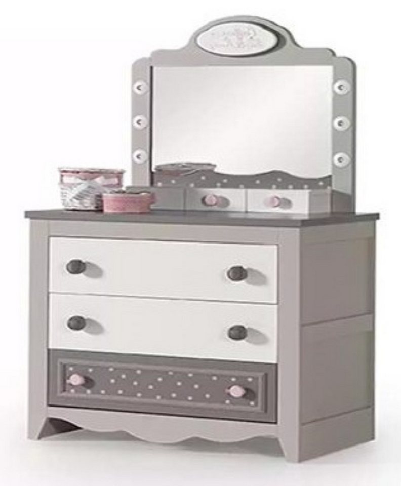 Xlmoebel Schminkschrank Set von grauem Holzschrank, Kommode, Spiegel und Konsole (1-St., Set Kommode + Spiegel) Hergestellt in Europa von Xlmoebel