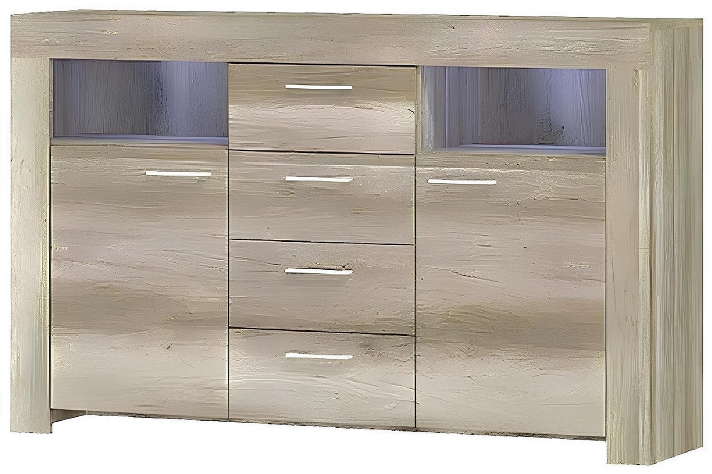 Xlmoebel Kombikommode Holz Sideboard mit zwei Türen und vier Schubladen Kommode (Kombikommode), Hergestellt in Europa von Xlmoebel
