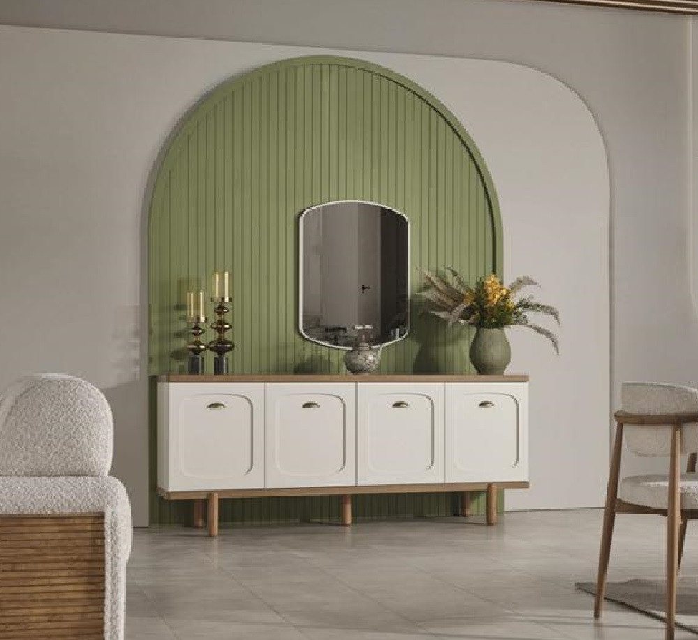 Xlmoebel Kommode Sideboard Schrank mit Spiegel in den Maßen 200x45x86cm (Kommode + Spiegel), Hergestellt in Europa von Xlmoebel