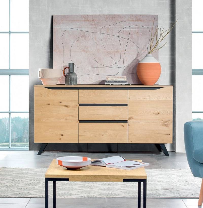 Xlmoebel Sideboard Sideboard mit hohem Schrank, Kommode, Anrichte mit 2 Türen, 3 (Kommode), Hergestellt in Europa von Xlmoebel