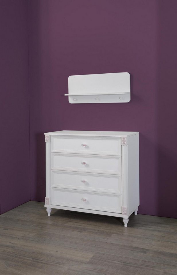 Xlmoebel Schubkastenkommode Weißes Landhaus-Sideboard aus Holz mit Schubladen für das (Kommode), Hergestellt in Europa von Xlmoebel