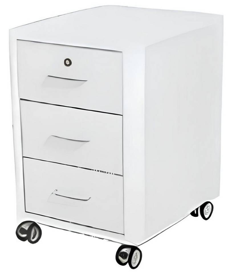 Xlmoebel Rollcontainer Zeitgemäße weiße Schubladeneinheit Luxus-Büroausstattung Holz Rollen, (Kommode), Hergestellt in Europa von Xlmoebel