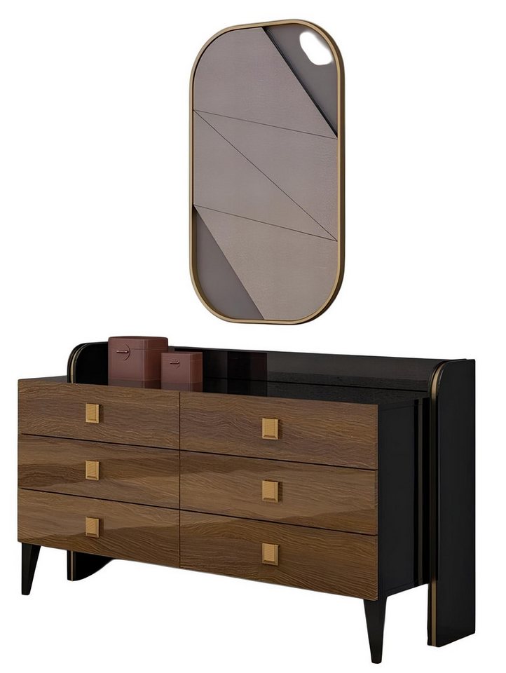 Xlmoebel Schubkastenkommode Zeitgemäßes Luxus-Schlafzimmer-Kommoden-Set mit Spiegel - Möbel im (2 St., Kommode mit Spiegel), Hergestellt in Europa von Xlmoebel
