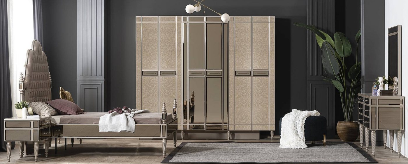 Xlmoebel Komplettschlafzimmer Vollständiges Schlafzimmer-Set mit Bett, 2 Nachttischen, Kommode, (5-tlg., Komplettschlafzimmer), Hergestellt in Europa von Xlmoebel