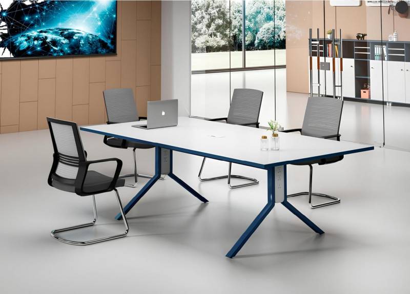 Xlmoebel Konferenztisch Zeitgemäßer Konferenztisch in Blau-Weiß für Designer-Arbeitszimmer - (Konferenztisch), Hergestellt in Europa von Xlmoebel