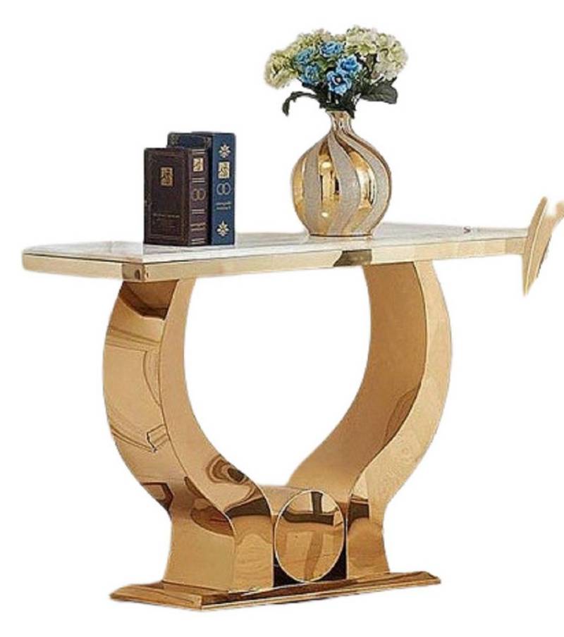 Xlmoebel Konsolentisch Eleganter Konsolentisch aus Edelstahl Marmorimitation (1-St., Konsolentisch), Hergestellt in Europa von Xlmoebel