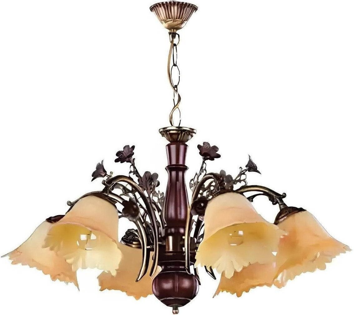 Xlmoebel Kronleuchter Beige Blumen-Lüster Deckenlampe Glas Kronleuchter Lampen Design, Keine Funktionen, Hergestellt in Europa von Xlmoebel