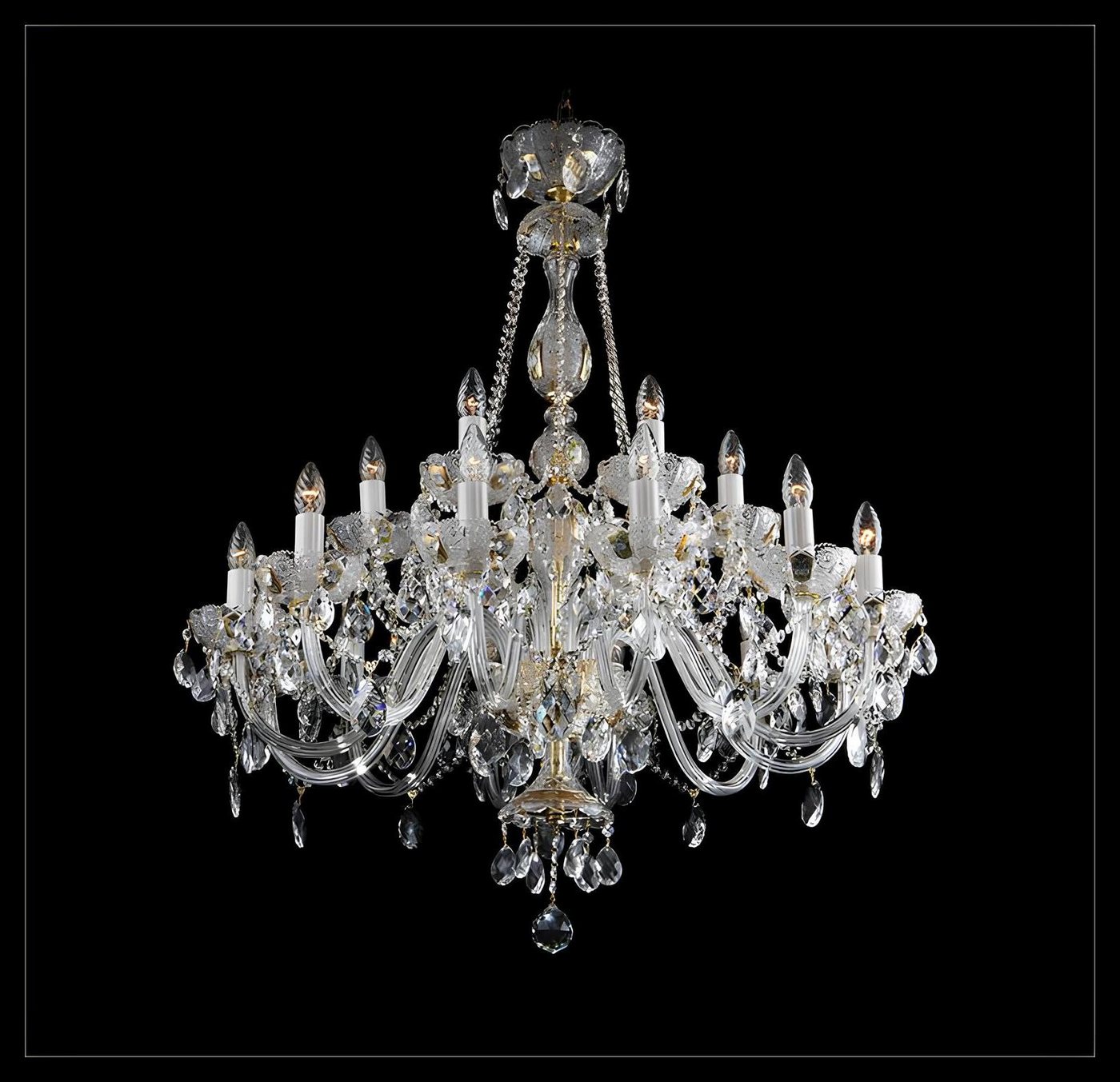 Xlmoebel Kronleuchter Kristall Hängelampe Kronleuchter Deckenlicht Elite Böhmen Leuchte, Hergestellt in Europa von Xlmoebel