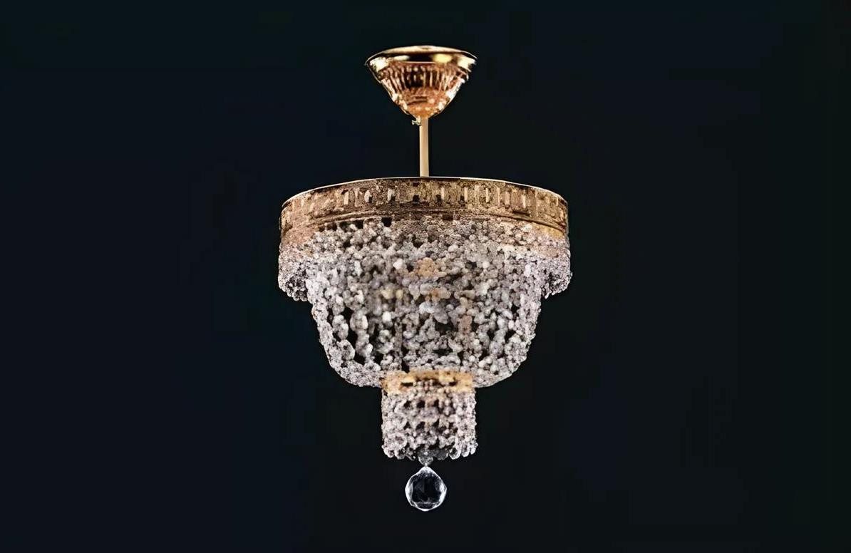 Xlmoebel Kronleuchter Runder Luxuskronleuchter Goldene Deckenlampe Kristalldesign, Hergestellt in Europa Xlmoebel Kronleuchter Runder Luxuskronleuchter Goldene Deckenlampe Kristalldesign, Hergestellt in Europa von Xlmoebel