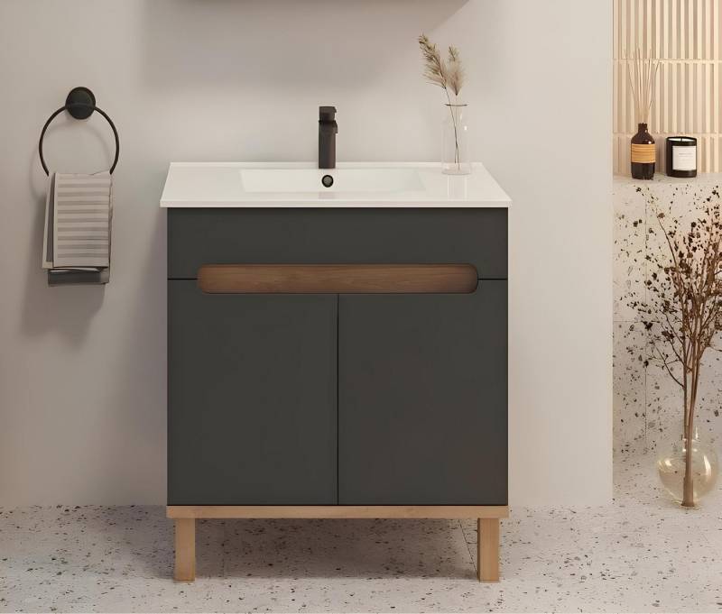 Xlmoebel Waschbeckenschrank Badmöbel-Set mit Unterschrank für Waschbecken (Waschbeckenschrank) Hergestellt in Europa von Xlmoebel