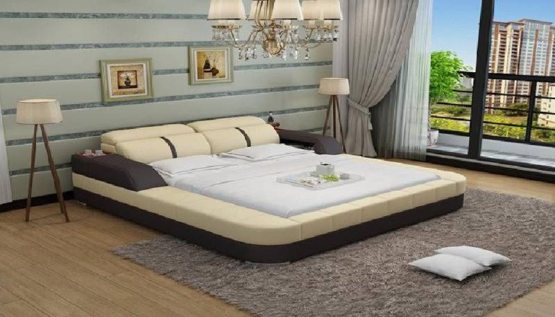 Xlmoebel Multimediabett Hochwertiges Lederschlafbett mit modernem Design für Doppelbetten (Bett LB8823), Hergestellt in Europa von Xlmoebel