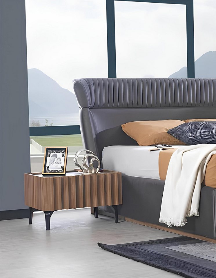 Xlmoebel Nachttisch Braunes Designer-Nachtkästchen aus Holz für ein modernes (Nachttisch), Hergestellt in Europa von Xlmoebel