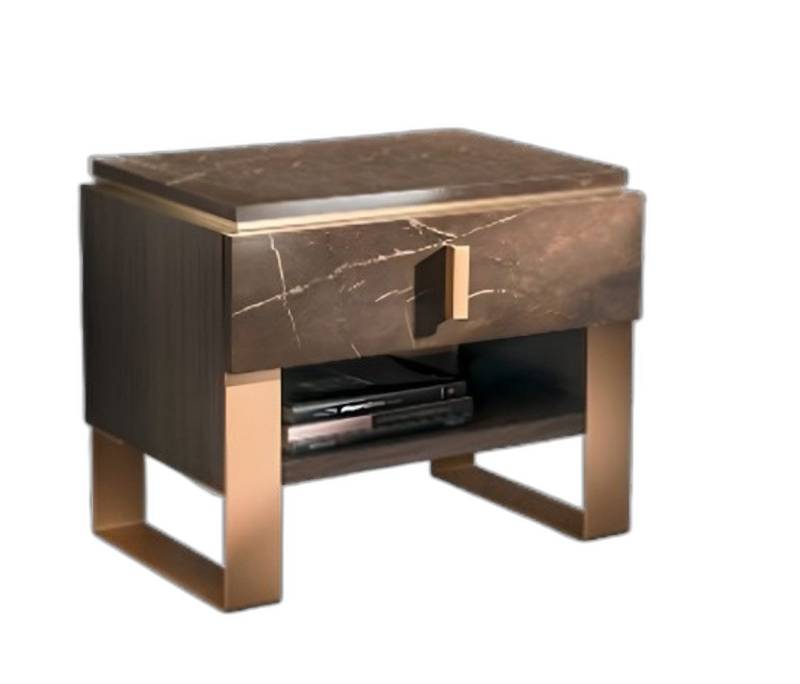 Xlmoebel Nachttisch Design Nacht Tisch Konsole Metall Glanz Tische Konsolen Schlaf Zimmer (1-St., Nachttisch), Hergestellt in Europa von Xlmoebel