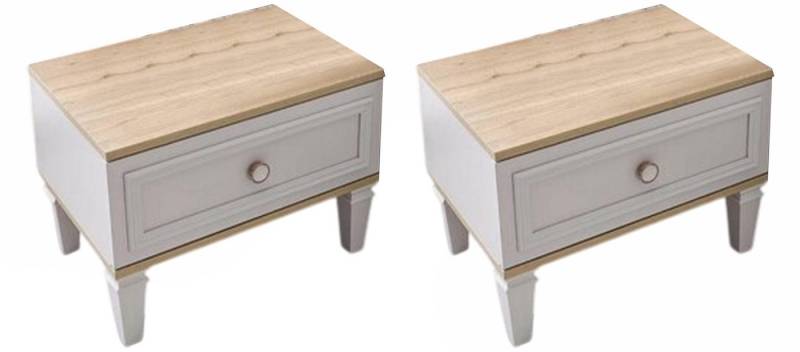 Xlmoebel Nachttisch Holz Nachtkonsolen für Schlafzimmer in Grau (2-St., 2x Nachttische), Hergestellt in Europa von Xlmoebel