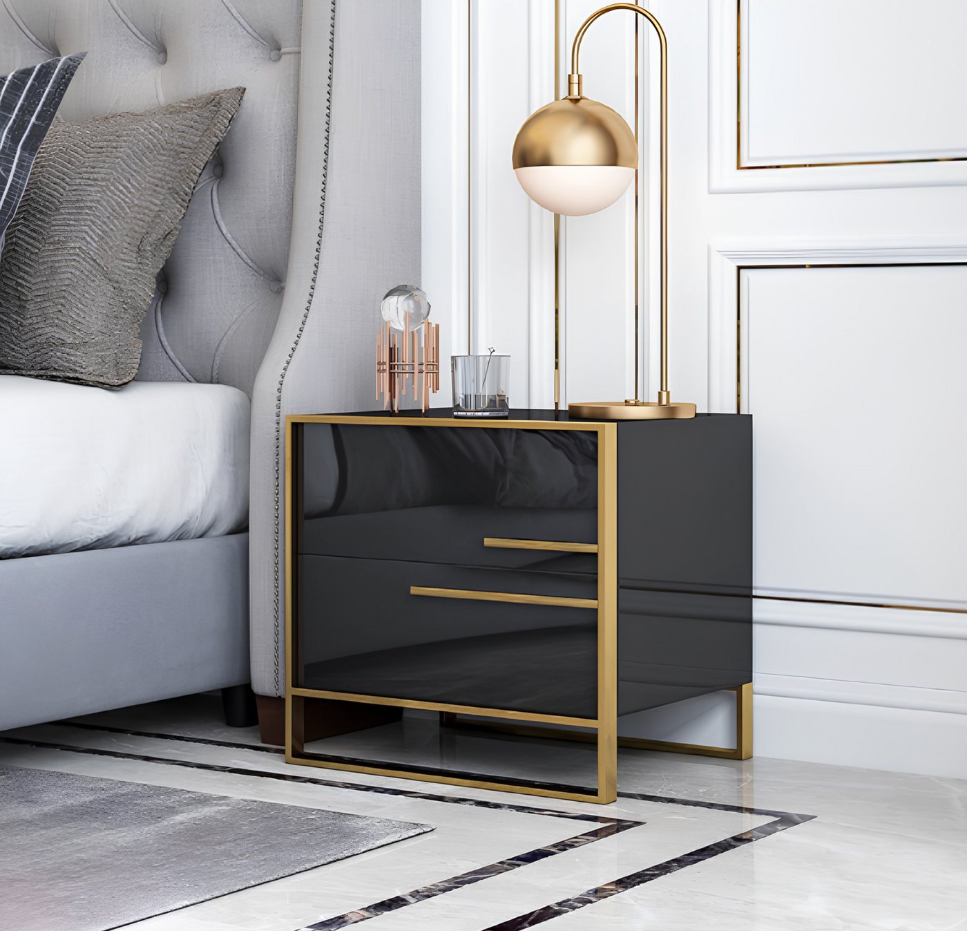 Xlmoebel Nachttisch Konsole für Nachttisch im Schlafzimmer-Design aus Holz (1-St., Nachttisch), Hergestellt in Europa von Xlmoebel