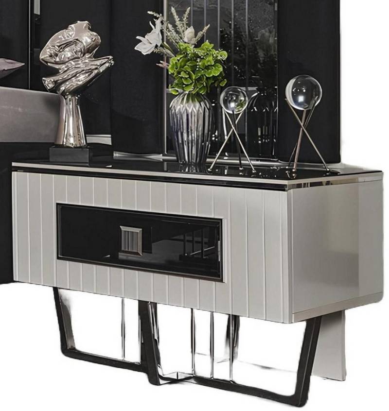 Xlmoebel Nachttisch Luxuriöse Metall-Nachttischkonsole für das Schlafzimmer-Design (Nachttisch), Hergestellt in Europa von Xlmoebel