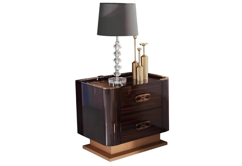 Xlmoebel Nachttisch Luxuriöse Nachttisch-Konsole im Designer-Stil aus Metall und Holz (1-St., Nachttisch), Hergestellt in Europa von Xlmoebel