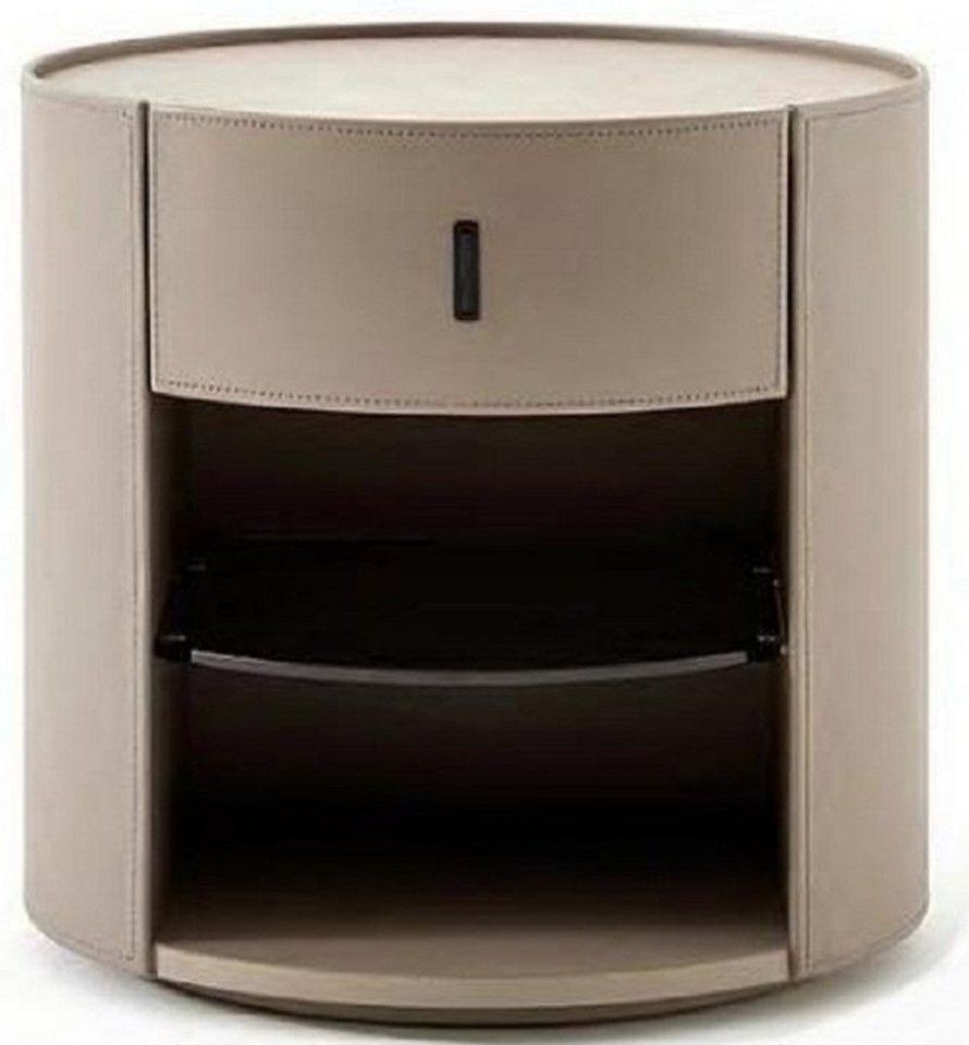 Xlmoebel Nachttisch Luxuriöse Schlafzimmermöbel: Beige Design-Nachtkonsole (1-St., Nachttisch), Hergestellt in Europa von Xlmoebel