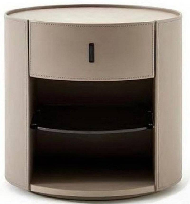 Xlmoebel Nachttisch Luxuriöse Schlafzimmermöbel: Beige Design-Nachtkonsole (1-St., Nachttisch), Hergestellt in Europa von Xlmoebel