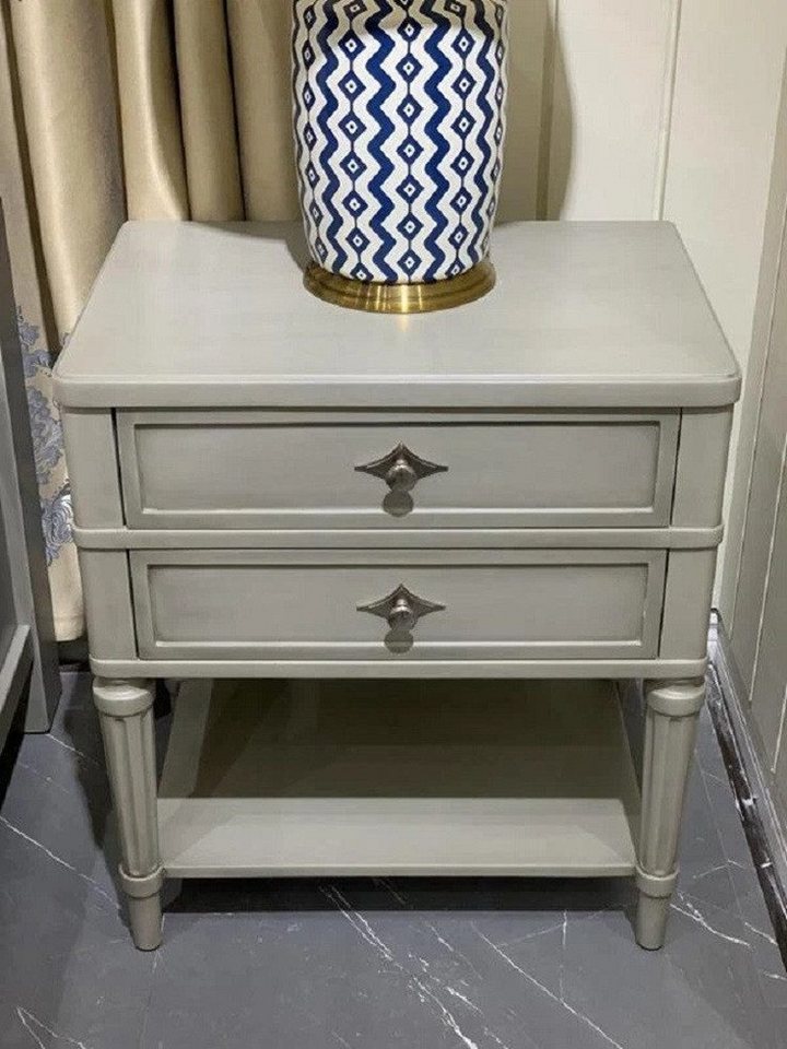 Xlmoebel Nachttisch Luxuriöse graue Holz-Konsolenmöbel für das Schlafzimmer im Design (Nachttisch), Hergestellt in Europa von Xlmoebel