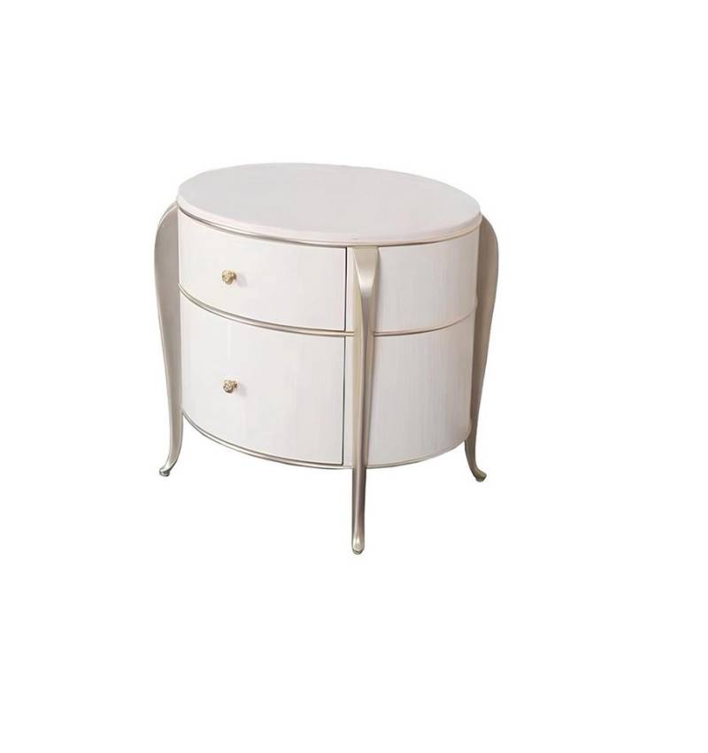 Xlmoebel Nachttisch Luxuriöser weißer Beistell-Nachttisch aus Holz für das Schlafzimmer (1-St., Nachttisch), Hergestellt in Europa von Xlmoebel