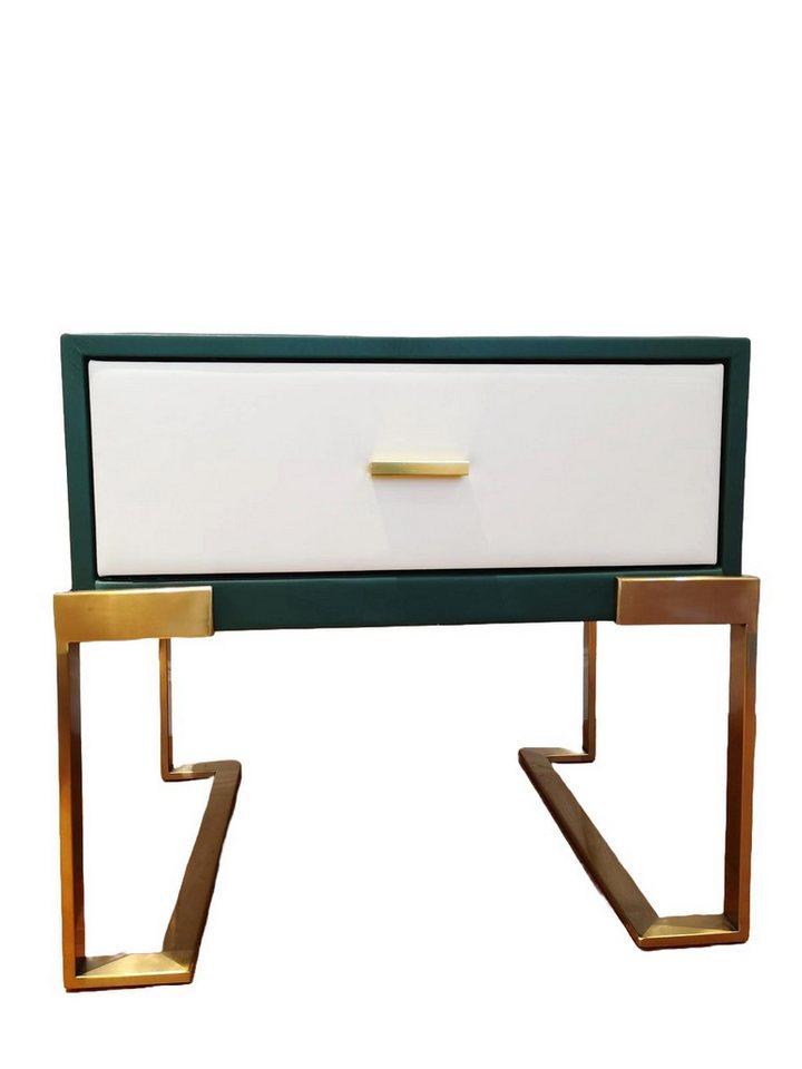Xlmoebel Nachttisch Metallischer Glanz-Nachttisch-Konsole im Design für das Schlafzimmer (1-St., Nachttisch), Hergestellt in Europa von Xlmoebel