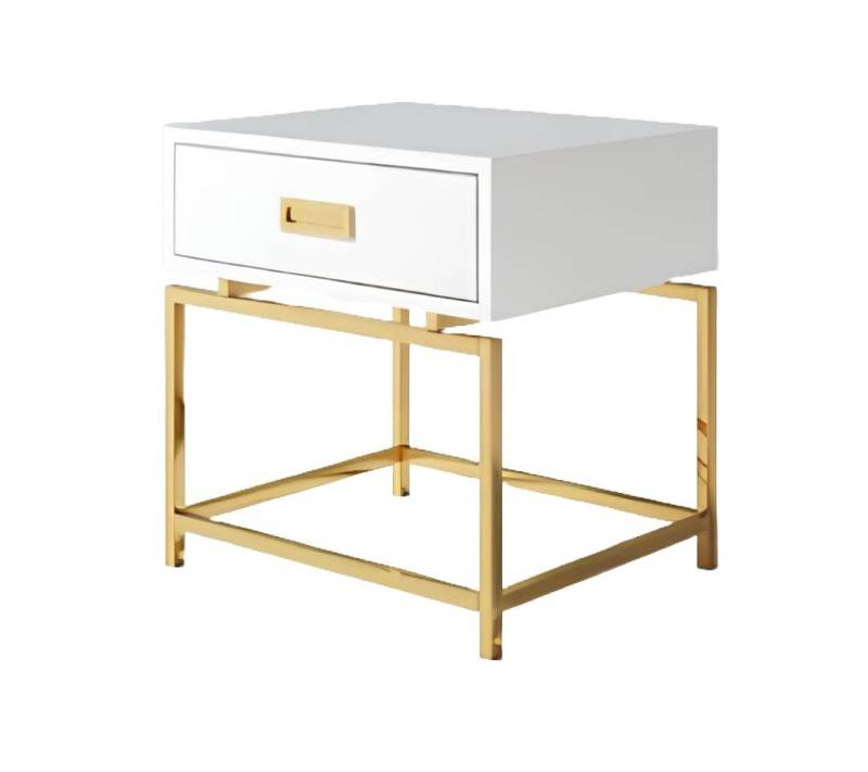 Xlmoebel Nachttisch Nachtkonsole aus edelstahlveredeltem Hochglanz in Goldoptik (Nachttisch), Hergestellt in Europa von Xlmoebel