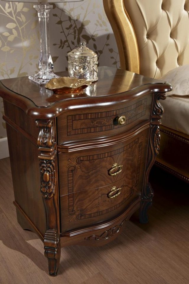 Xlmoebel Nachttisch Neuer Design-Nachttisch aus Naturholz mit Schubladen für das (2x Nachttisch), Hergestellt in Italy von Xlmoebel