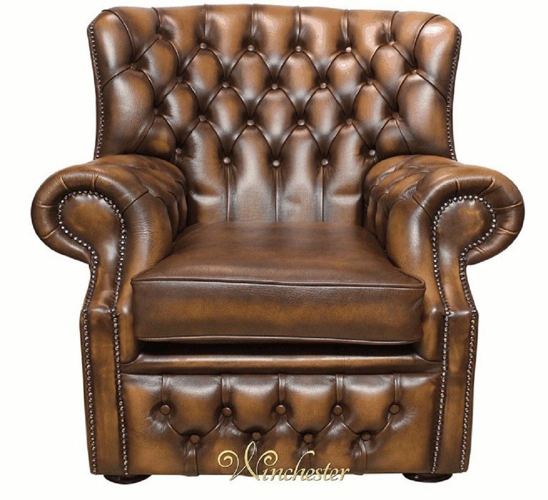 Xlmoebel Ohrensessel Einzelner Designer-Fernsehsessel aus braunem Samt Chesterfield-Stil (Ohrensessel (1 Sitzer), Hergestellt in Europa von Xlmoebel
