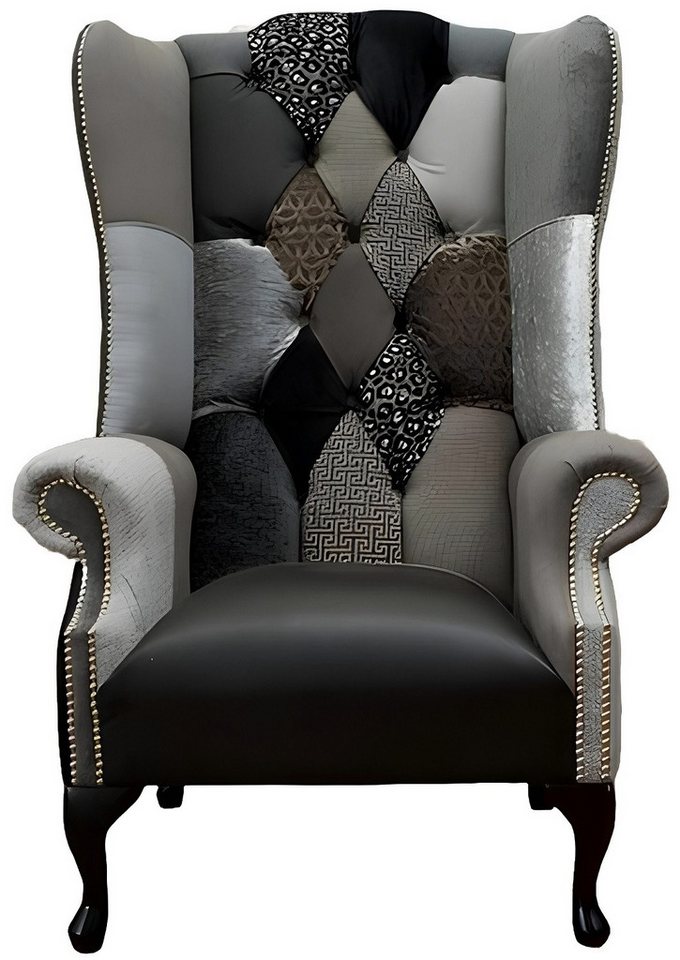Xlmoebel Ohrensessel Einzelner Sessel in Chesterfield-Stil mit Ohren und Polsterung (Ohrensessel (1 Sitzer), Hergestellt in Europa von Xlmoebel