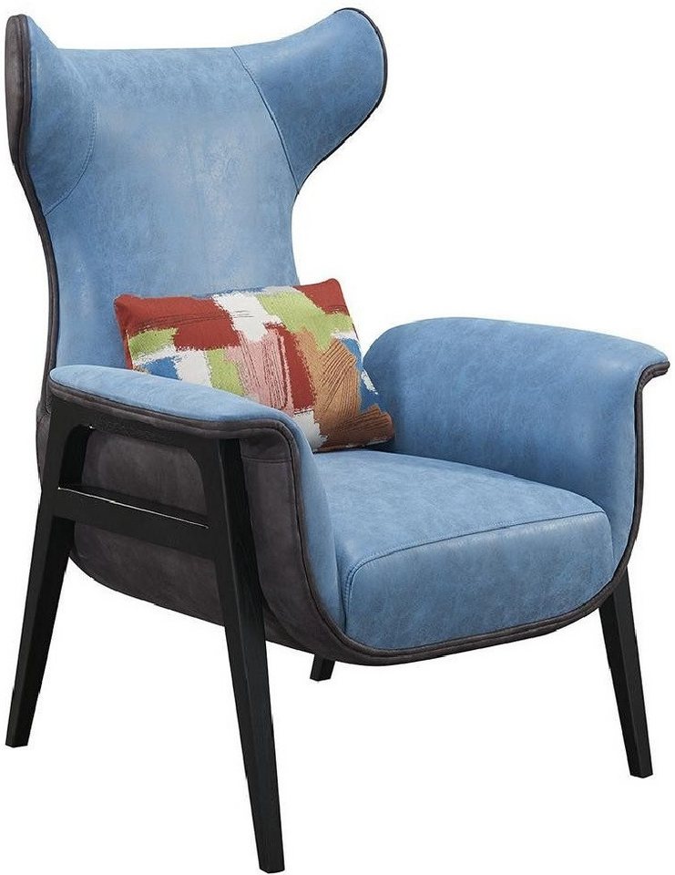Xlmoebel Ohrensessel Einzelner Stoff Lounge Relaxsessel im Club-Design mit Schlangenmuster (Sessel), Hergestellt in Europa von Xlmoebel