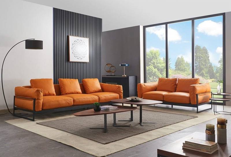 Xlmoebel Polstergarnitur 3-Sitzer und 2-Sitzer Sofa Set mit Hocker - Polstermöbel Set, (Sofagarnitur 3+2 Sitzer + Hocker), Hergestellt in Europa von Xlmoebel