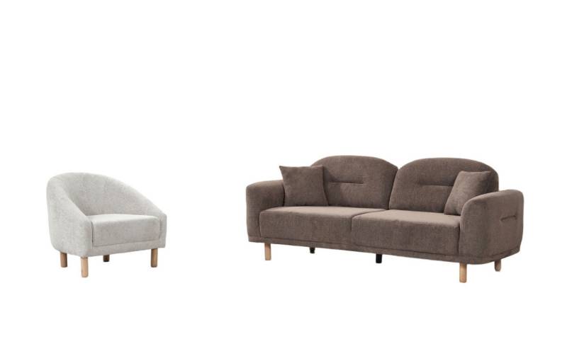 Xlmoebel Polstergarnitur Hochwertiges 3+1-Sitzer-Sofa aus Stoff mit Sesseln und luxuriöser, (2 tlg.WOHNZIMMER SET (3 SITZER SOFA + SESSEL), Hergestellt in Europa von Xlmoebel