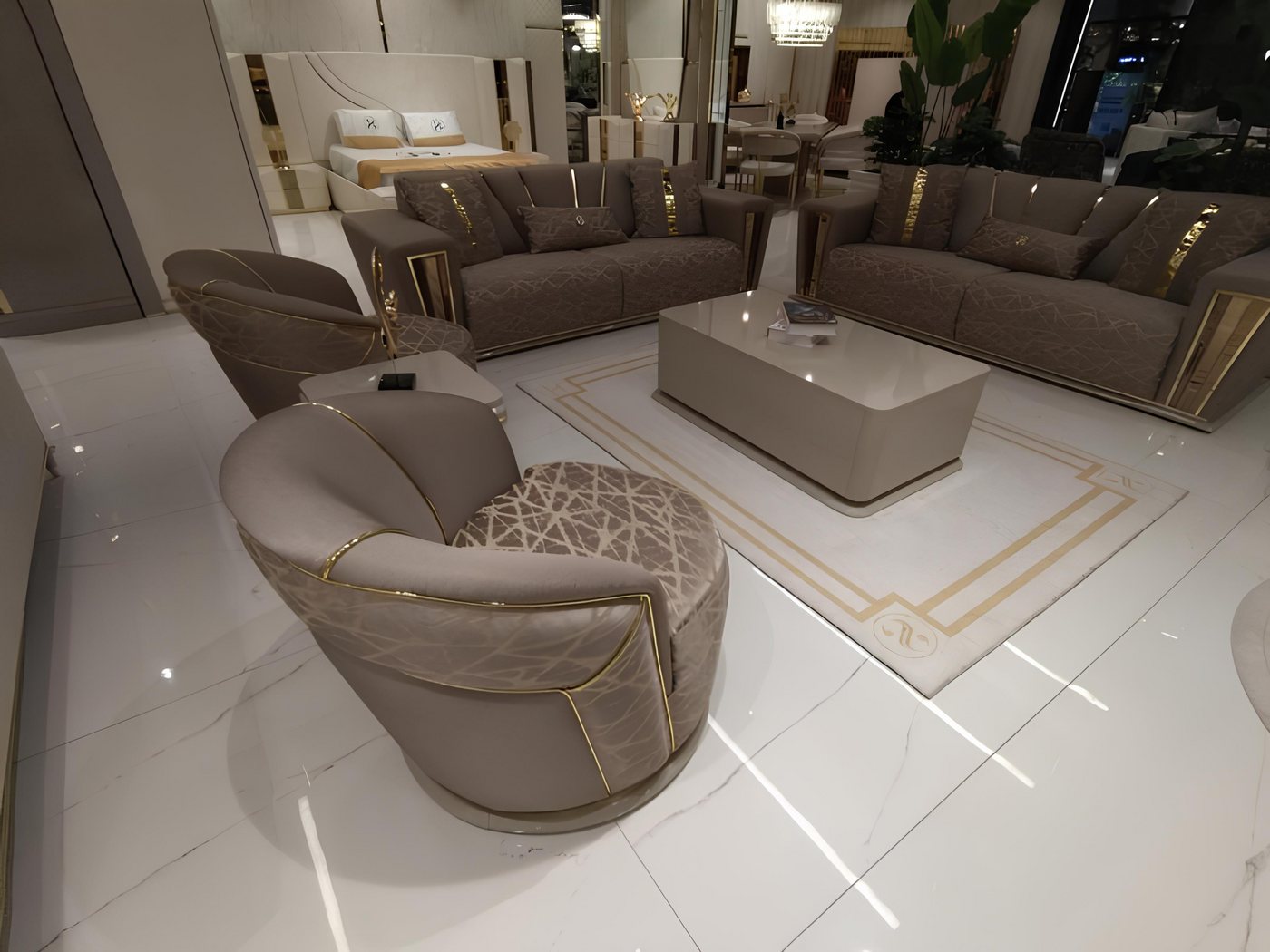 Xlmoebel Polstergarnitur Komplettes Set mit Luxus-Sofa für 3+1 Personen modernes Design, (Sofa 3 Sitzer + Sessel), Hergestellt in Europa von Xlmoebel