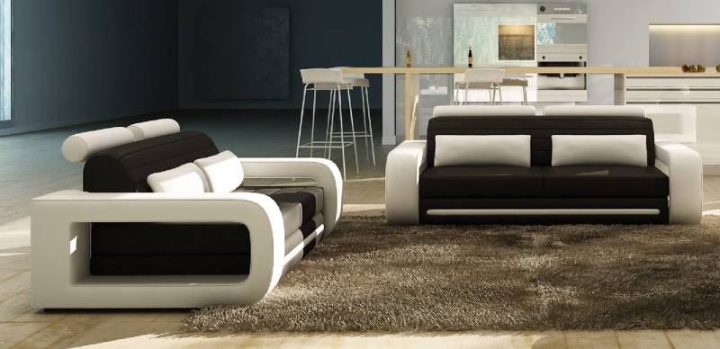 Xlmoebel Polstergarnitur Ledersofa Wohnlandschaft 3+2 Sitzer im modernen Design, (3 Sitzer + 2 Sitzer), Hergestellt in Europa von Xlmoebel