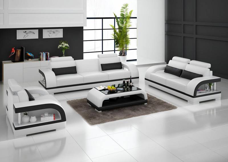 Xlmoebel 3-Sitzer Ledersofa mit USB-Anschluss Couch in Wohnlandschaft mit 3-Sitzer, Hergestellt in Europa von Xlmoebel